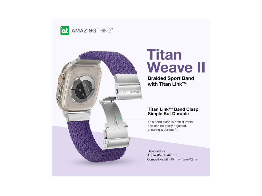 سوار ساعة TITAN WEAVE II مضفر رياضي من AmazingThing لساعة Apple Watch Ultra/Series 8/7/6/SE سوار ساعة TITAN WEAVE II مضفر رياضي من AmazingThing لساعة Apple Watch Ultra/Series 8/7/6/SE